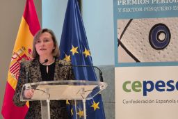 En el acto de entrega de los VII Premios de Periodismo de Cepesca