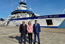 Hoy, en Vigo, en el acto de conmemoración del XXV aniversario del buque oceanográfico Vizconde de Eza