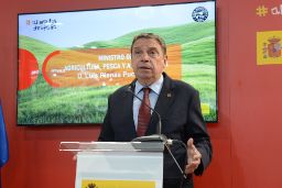 Hoy, en la inauguración de la VI feria Meat Attraction en Madrid