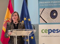 En el acto de entrega de los VII Premios de Periodismo de Cepesca