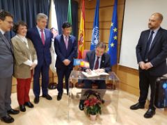 En su visita al Campus de Excelencia Internacional Agroalimentario ceiA3, en Córdoba