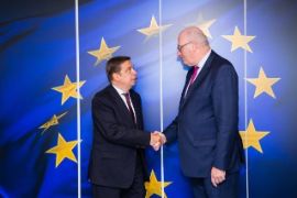 Hoy, tras reunirse con los comisarios de Comercio y de Agricultura y Desarrollo Rural, en Bruselas 