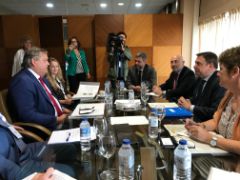 Hoy, en el marco de la Feria Conxemar, en Vigo