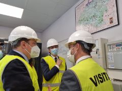 Hoy, en una visita a la cooperativa Copiso, en Soria  