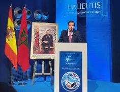 En su visita al Salón Halieutis, en Agadir (Marruecos)