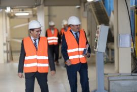 Hoy, en la inauguración de la fábrica de piensos de la compañía  Nanta en Lérida 