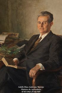 Adolfo Díaz-Ambrona Moreno. Ministro de Agricultura. (07-07-1965a 29-10-1969). Pintor: Manuel Alcorlo (Madrid, 1935). Foto: Valentín Álvarez.