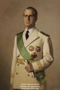 Cirilo Cánovas García. Ministro de Agricultura (25-02-1957 a 07-07-1965). Pintor: Enrique Segura Iglesias (Sevilla 1906-Madrid 1994). Foto:...