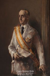 Joaquín Benjumea Burín. Ministro de Agricultura (09-08-1939 a 19-05-1941). Pintor: Antonio Gómez Cano (Murcia 1912-1985). Foto: Valentín Álvarez.