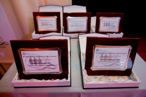 Placas conmemorativas del homenaje "Historias de una vida en la pesca"