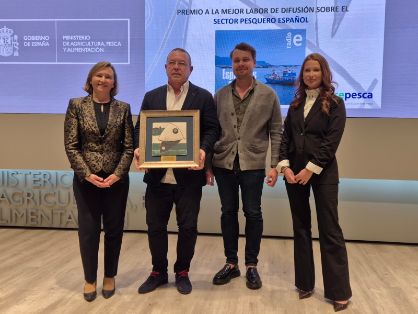 En el acto de entrega de los VII Premios de Periodismo de Cepesca