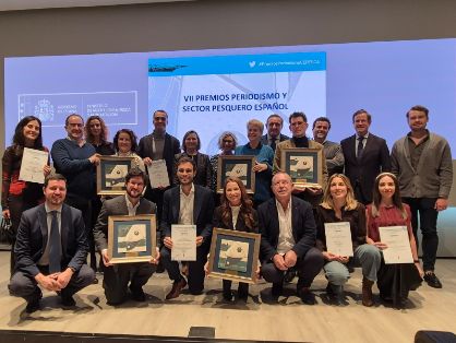 En el acto de entrega de los VII Premios de Periodismo de Cepesca