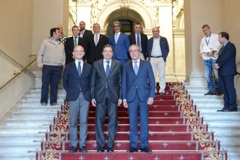 Hoy, en la clausura del acto de presentación de los programas europeos de promoción del jamón ibérico 