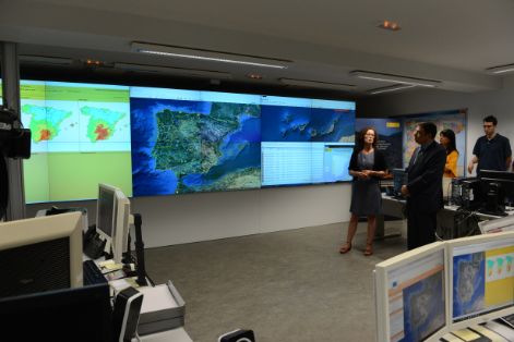 Hoy en Madrid, en el Centro de Operaciones que gestiona el operativo de medios de extinción para apoyo a las CCAA