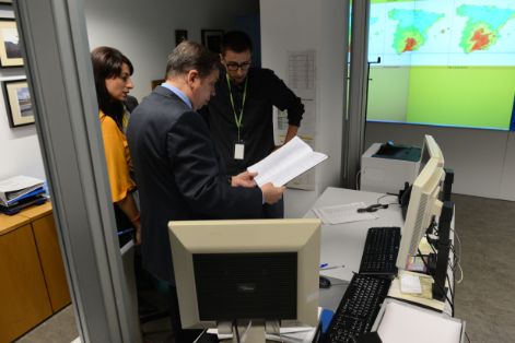 Hoy en Madrid, en el Centro de Operaciones que gestiona el operativo de medios de extinción para apoyo a las CCAA