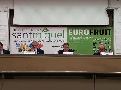 Hoy, en la clausura de la Feria Agraria de Sant Miquel y Eurofruit 2018, en Lleida