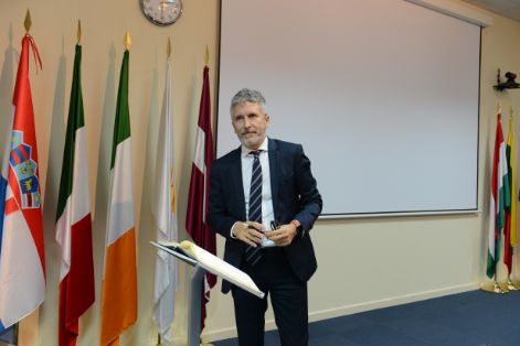 Hoy, en la visita, junto al comisario europeo a los medios que el Gobierno aporta al programa europeo de incendios forestales 