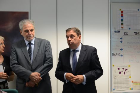 Hoy, en la visita, junto al comisario europeo a los medios que el Gobierno aporta al programa europeo de incendios forestales 