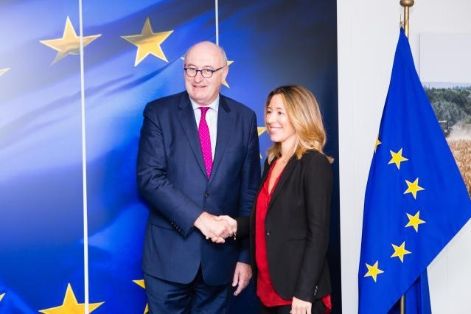 Hoy, tras reunirse con los comisarios de Comercio y de Agricultura y Desarrollo Rural, en Bruselas 