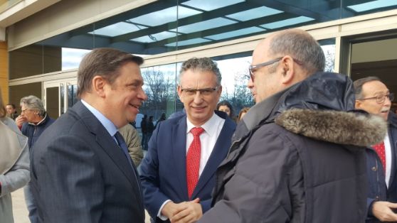 Hoy, en la inauguración de la XXXI edición de la Feria Internacional AGROEXPO en Don Benito (Badajoz)