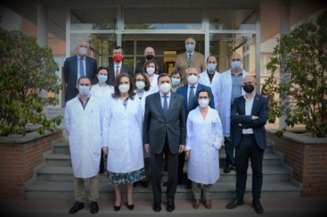 Hoy, durante su visita a las instalaciones en Aravaca (Madrid)