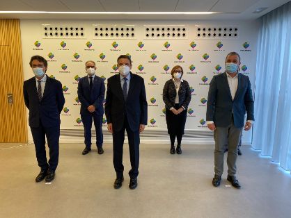 Hoy, durante la visita a Biomarket, en Barcelona