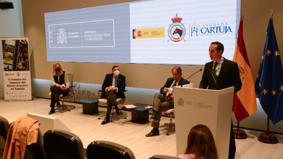 Esta mañana, en la presentación del II Estudio de Impacto del Sector Ecuestre en España 