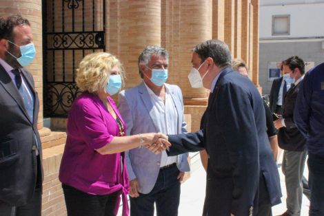 Hoy, en una visita a la zona de producción arrocera del Guadalquivir 