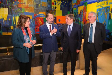 Hoy, en una visita a la Feria Internacional de Producción Animal de Zaragoza  