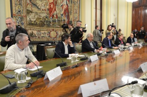 Hoy, en la reunión con las organizaciones profesionales agraria Asaja, COAG y UPA