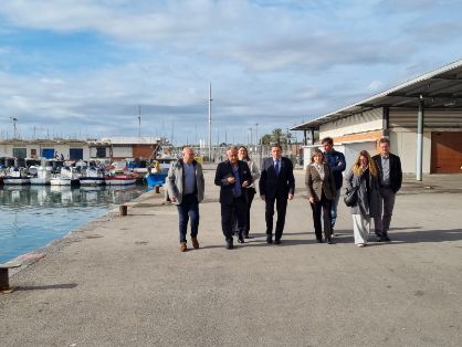 Hoy, en una visita al puerto de Vilanova i la Geltrú (Barcelona)  