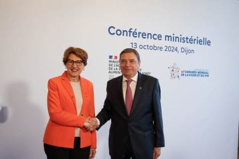 Hoy, en Dijon (Francia), en la reunión ministerial de la Organización Internacional de la Viña y el Vino