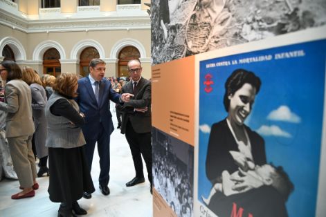 Hoy, en la inauguración de una exposición sobre los 50 años de España en Libertad