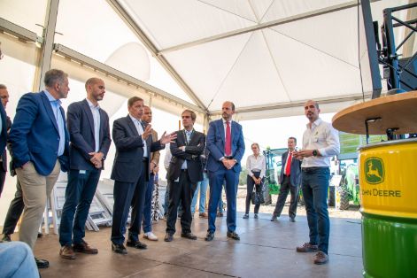 Hoy, en un evento de la empresa John Deere en su sede de Parla (Madrid)