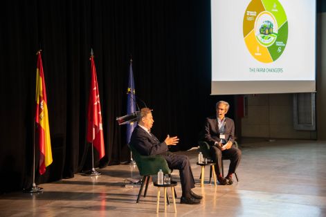Hoy, en un evento de la empresa John Deere en su sede de Parla (Madrid)