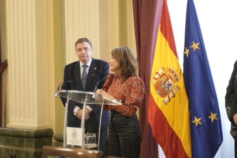 Hoy, en la firma de un convenio de colaboración con Paradores 