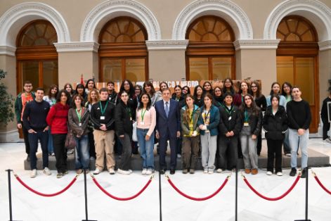 Hoy, en la inauguración de una exposición sobre los 50 años de España en Libertad