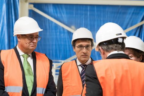 Hoy, en la inauguración de la fábrica de piensos de la compañía  Nanta en Lérida 