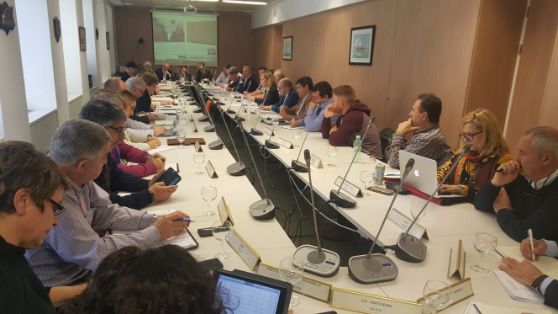 Hoy, en la sede de la Secretaría General de Pesca 