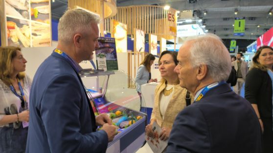Hoy, durante su visita a Seefood Expo Global, en Barcelona