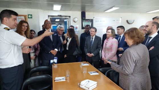Hoy, en Vigo, en el acto de conmemoración del XXV aniversario del buque oceanográfico Vizconde de Eza
