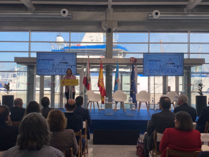 Hoy, en Vigo, en el acto de conmemoración del XXV aniversario del buque oceanográfico Vizconde de Eza