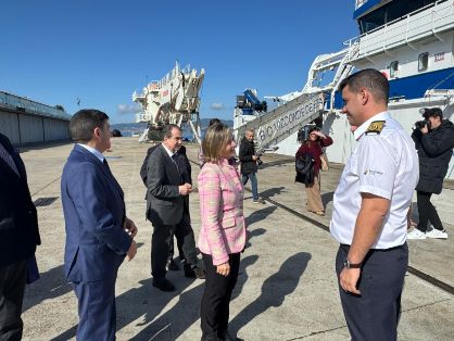 Hoy, en Vigo, en el acto de conmemoración del XXV aniversario del buque oceanográfico Vizconde de Eza