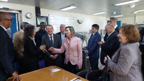 Hoy, en Vigo, en el acto de conmemoración del XXV aniversario del buque oceanográfico Vizconde de Eza