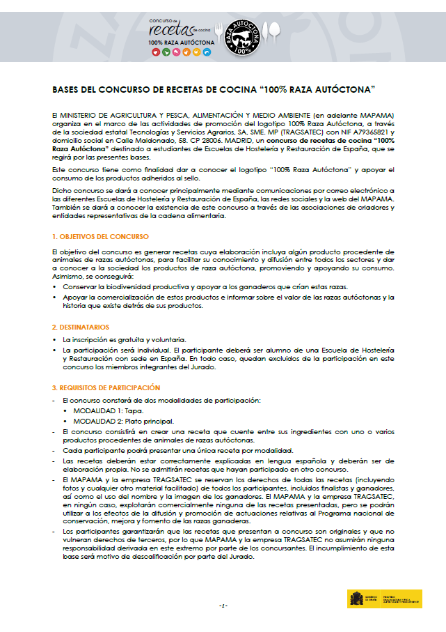 Bases concurso recetas