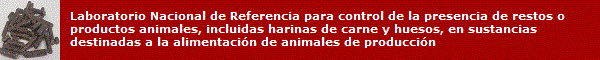 Logo LNR control de la presencia animal, harinas de carne y huesos en sustancias para alimentación animales de producción