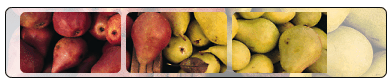 Composición fotográfica de peras y manzanas
