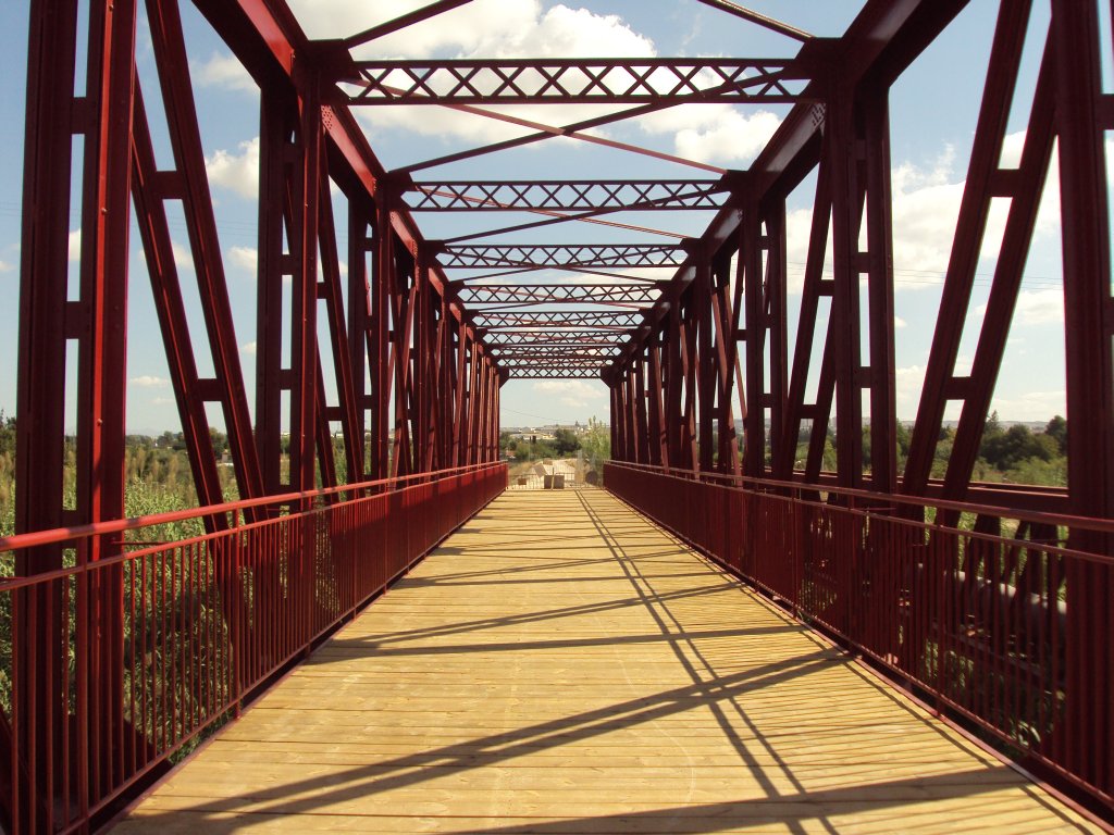 Puente restaurado sobre el río Segura