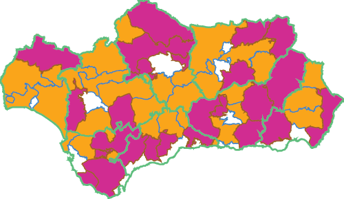 Mapa de la Comunidad de Andalucía