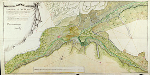 Plano de la villa de Talavera, sus campos bosques y valdíos.. Antonio Pló-1767. Fondo de la Biblioteca Nacional de España
